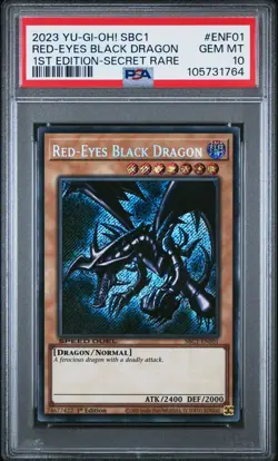 2023 1ST ED-SECRET RARE #ENF01 RED-EYES BLACK DRAGON PSA 10 - Image 1