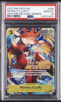 2023 ONE PIECE PROMOS #036 MONKEY D. LUFFY PSA 10 - Image 1