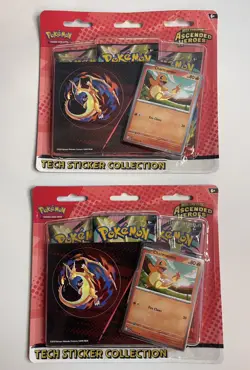 Pokemon TCG Ascended Heroes Charmander Triple Blister Tech Sticker Collection x2 - Image 1