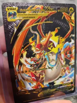 Charizard ASH Bond Form Vmax Black Foil Fan Art Vinyl Collector Pokemon Card - Image 3