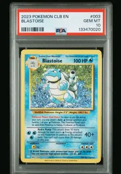 PSA 10 Gem Mint Blastoise 003 Pokemon CLB Trading Card Game Classic - Image 1