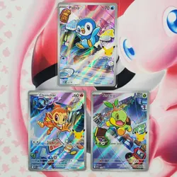Piplup 042 + Chimchar 041 + Turtwig 040 - First Partner Pokemon Cards - #L405 - Image 1