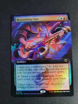 Resonating Lute (Extended Art Foil) Rare MTG Secrets of Strixhaven - Image 1