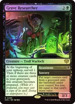 MTG Secrets of Strixhaven Grave Researcher / Reanimate Foil 0085 - Image 1
