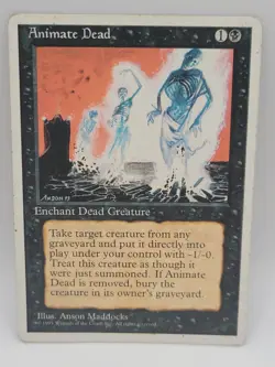 MTG Animate Dead 5th Edition HP Vintage 1995 Enchantment Reanimator Staple - Image 1