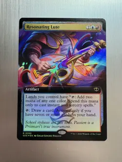 Resonating Lute - 355 - MTG: Secrets of Strixhaven - Extended Art - FOIL - Image 1