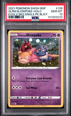 2021 POKEMON SWSH BLACK STAR PROMO #126 GALARIAN SLOWPOKE-HOLO PSA 10 - Image 1