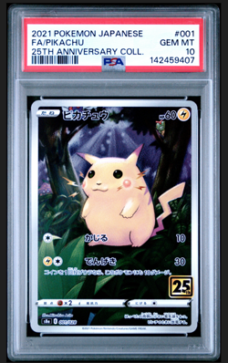 PSA 10 Pikachu 001/028 S8a 25th Anniversary Full Art Japanese Pokemon Card - Image 1