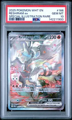 2025 POKEMON WHT EN-WHITE FLARE SPECIAL ILLUSTRATION RARE RESHIRAM EX PSA 10 - Image 1