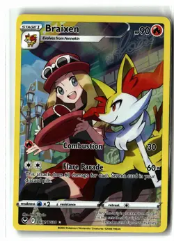 Braixen ⭐ TG01/TG30 Holo Silver Tempest Trainer Gallery Pokemon NM - Image 1