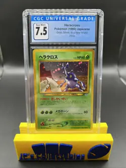 1999 Pokemon Japanese Gold, Silver, To A New World Heracross #214 Holo CGC 7.5 - Image 1