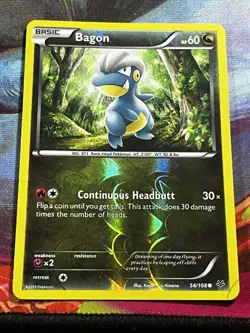 XY Roaring Skies Bagon Reverse Holo 54/108 Pokemon TCG - Image 1