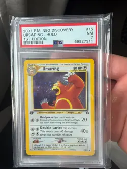 2001 POKEMON NEO DISCOVERY 1ST ED #15 URSARING-HOLO PSA 7 - Image 1