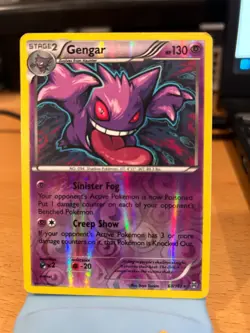 Pokemon TCG Gengar (60/162) - Reverse Holofoil - XY – BREAKthrough - HP - Image 1