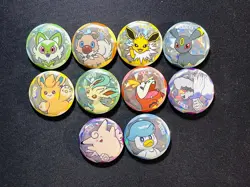 2025 Pokemon TCG S-Chinese Quaxly Sprigatito Jolteon Gem Pack Badge Lot*10 OL53 - Image 1