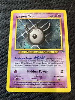 Pokemon Vintage Non-Holo Rare Unown [W] 29/105 Neo Destiny Wotc NM - Image 1