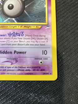 Pokemon Vintage Non-Holo Rare Unown [W] 29/105 Neo Destiny Wotc NM - Image 2