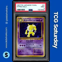 1997 POKEMON JP FOSSIL MYSTERY OF THE FOSSILS #097 HYPNO HOLO RARE PSA 9 - Image 1