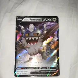 POKEMON GALARIAN PERRSERKER V 129/196 SWSH11: LOST ORIGIN ULTRA RARE HOLO 200HP - Image 1