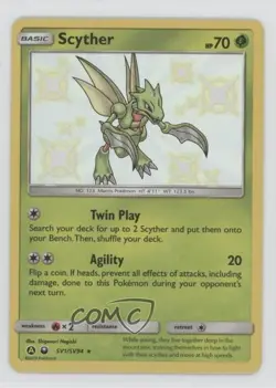 Shiny - Scyther Pokemon Sun & Moon Hidden Fates Vault #SV1 - Image 1