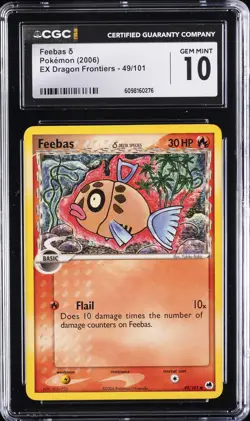 2006 POKEMON EX DRAGON FRONTIERS #49 FEEBAS CGC 10 GEM MINT - Image 1