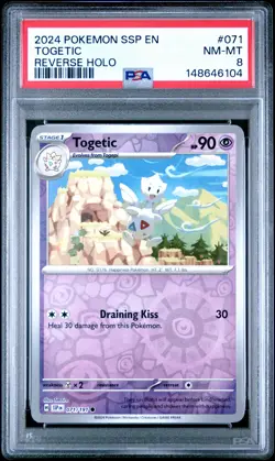 2024 POKEMON SSP EN-SURGING SPARKS REVERSE HOLO #071 TOGETIC PSA 8 - Image 1