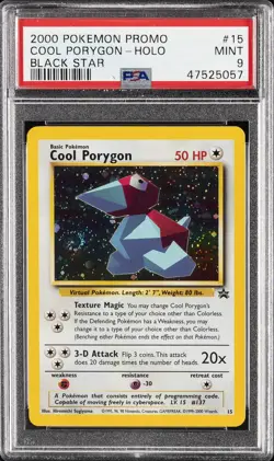2000 POKEMON PROMO BLACK STAR #15 COOL PORYGON-HOLO PSA 9 - Image 1