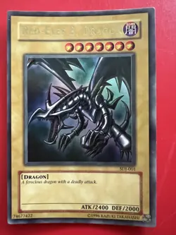 LP Yugioh Red-Eyes Black Dragon SDJ-001 Unlimited Edition Holo Rare Yu-Gi-Oh! - Image 1