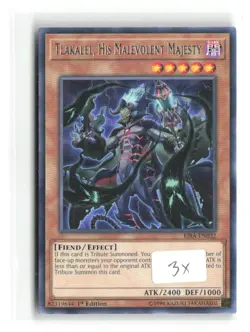 3x Tlakalel, His Malevolent Majesty RIRA-EN032 Rare 1st Edition Yu-Gi-Oh! - Image 1