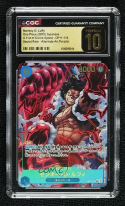 2025 One Piece A Fist of Divine Speed Japanese SEC Alt Art Monkey D Luffy CGC 10 - Image 1