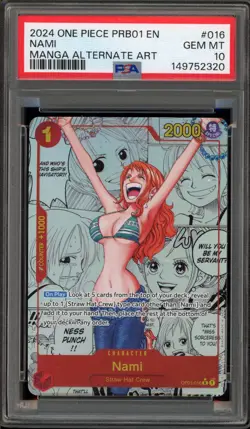 One Piece CCG Nami PRB01 Manga Alternate Art OP01-016 PSA 10 Gem Mint - Image 1