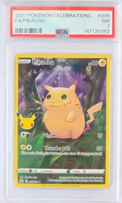 Pikachu 005/025 Full Art Pokemon Celebrations PSA 7 (Higher Grade Candidate) - Image 1