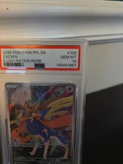 2025 Pokemon Phantasmal Flames Zacian Illustration Rare #100/094 PSA 10 GEM MINT - Image 3