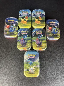 LOT OF 7 Pokemon TCG Mega Evolutions Ascended Heroes Mini Tins NEW SEALED! - Image 1