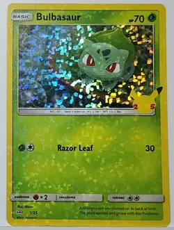 Full Holo Bleed Bulbasaur 1/25 McDonald's Rare Holo Pokemon TCG ✨ Stamped - Image 1