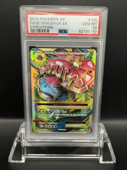 2016 Pokemon XY F.A./ M Venusaur EX Evolutions #100 PSA 10 - Image 1