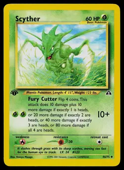 Pokemon Card - Scyther Neo Discovery 46/75 Uncommon 1st Edition - Image 1