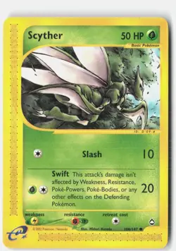 Scyther 106 Common Aquapolis Pokemon Near Mint - Image 1