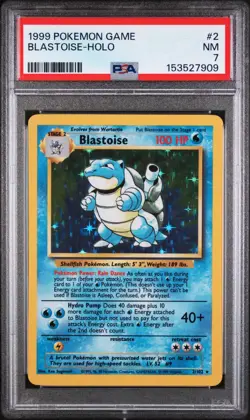 Pokemon Blastoise Base Unlimited Graded Card PSA 7 - Image 1