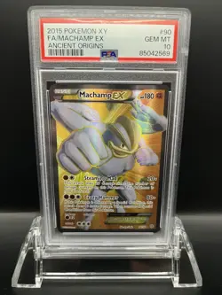 2015 Pokemon XY F.A./ Machamp EX Ancient Origins #90 PSA 10 - Image 1