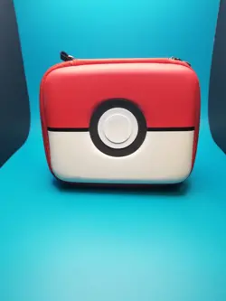 POKEMON CARD CASE 6"x5"x3" Red Zippered Hard Shell Storage Carrying Box TCG 400 - Image 1