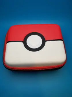 POKEMON CARD CASE 6"x5"x3" Red Zippered Hard Shell Storage Carrying Box TCG 400 - Image 2