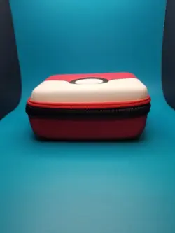 POKEMON CARD CASE 6"x5"x3" Red Zippered Hard Shell Storage Carrying Box TCG 400 - Image 3