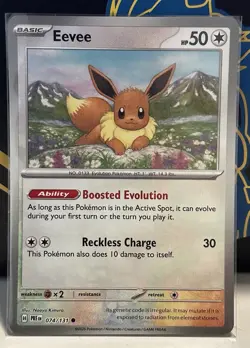 Pokemon Prismatic Evolution TCG Holo Card - Pokeball Eevee (074/131) - Image 1