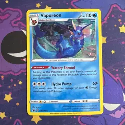 2020 Pokemon Vaporeon Holo SWSH072 Black Star Promo MP - Image 1