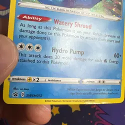 2020 Pokemon Vaporeon Holo SWSH072 Black Star Promo MP - Image 5