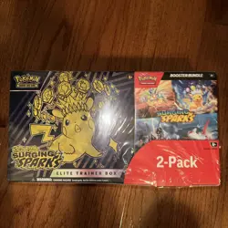 Pokemon Surging Sparks ETB + Booster Bundle 2-Pack Factory Sealed NEW - Image 1