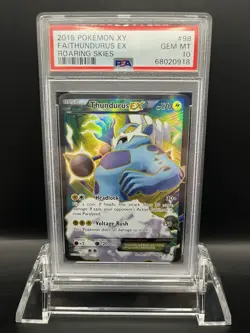 2015 Pokemon XY F.A./ Thundurus EX Roaring Skies #98 PSA 10 POP-24 - Image 1