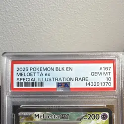 Pokemon Meloetta ex 2025 Sv: Black Bolt 167/086 SIR Holo PSA 10 English - Image 2