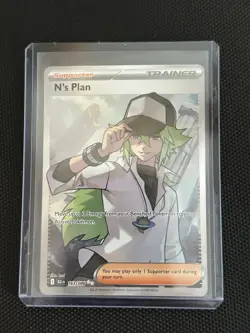 Pokemon TCG Black Bolt Ultra Rare Full Art Trainer Holo Card N's Plan 163/086 - Image 3